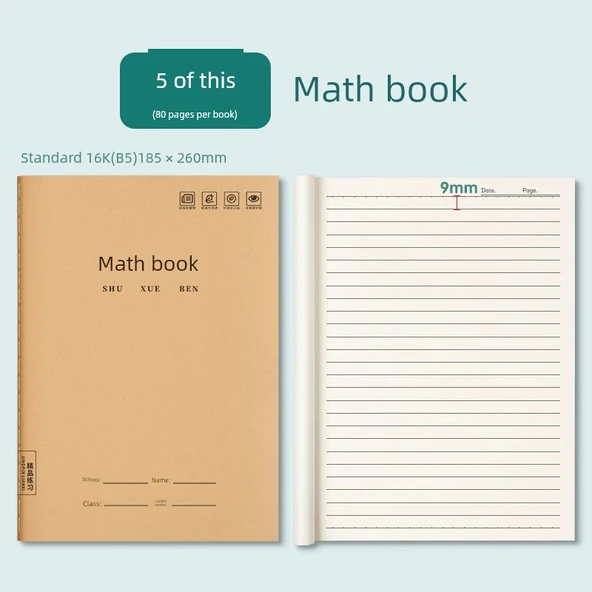 16K Matematik Defteri - 5 Adet