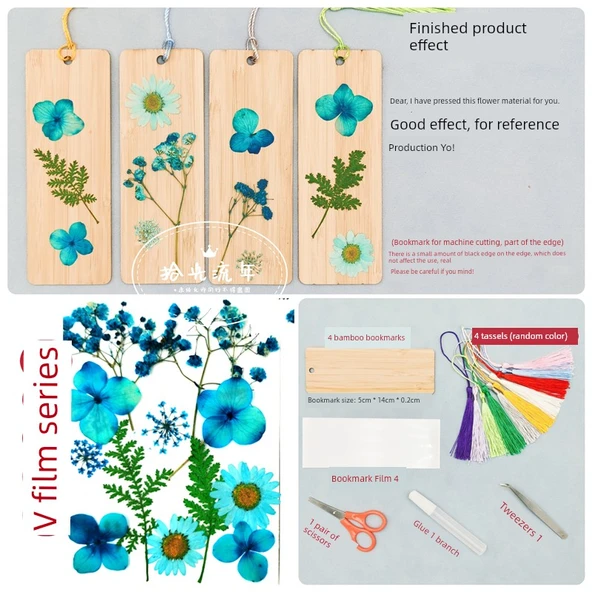 DIY Bitki Örneği Ayraç Malzeme Paketi - 12 Çiçek - 4 Ayraç Malzeme Paketi Suit B