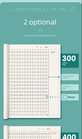 16K Kompozisyon Defteri - 400 Kareli + Matematik + İngilizce + Çince - 5 Adet - Resim 8