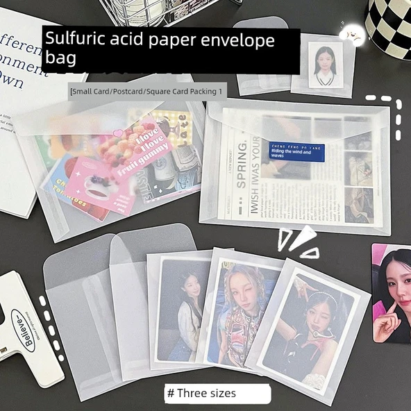 Yarı Şeffaf Kağıt Zarf - Sülfürik Asit Kağıt Zarf Dikey Küçük Boy 50 Paket - 2