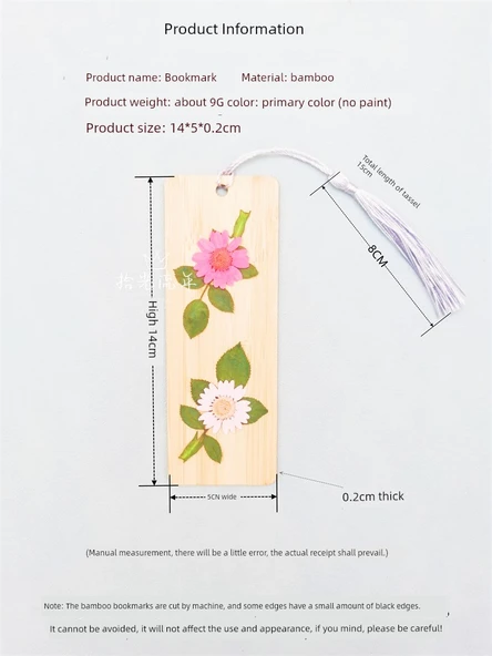 DIY Bitki Örneği Ayraç Malzeme Paketi - 12 Çiçek - 4 Ayraç Malzeme Paketi Suit M - Resim 9