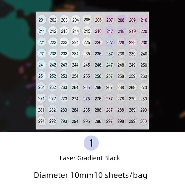 Su Geçirmez Yuvarlak Numara Etiketleri - Su Geçirmez Lazer 201-300 Kodu