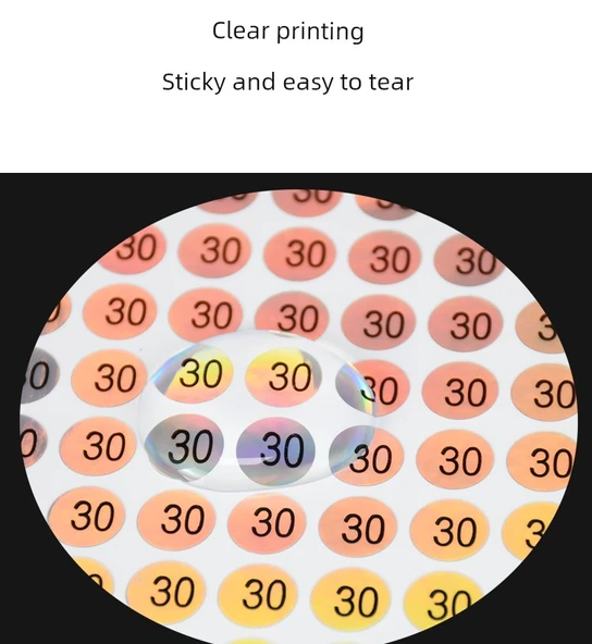 Su Geçirmez Yuvarlak Numara Etiketleri - Su Geçirmez Lazer 1-20 Kodu - Resim 8