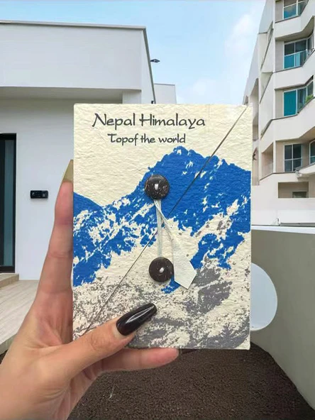 El Yapımı Retro Günlük Defteri - Baykuş +12 Renkli Yağlı Boya Seti - 4