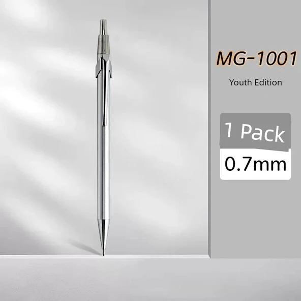 Metal Mekanik Kalem - 0.7mm - 1 Adet - Metalik Gümüş - HB