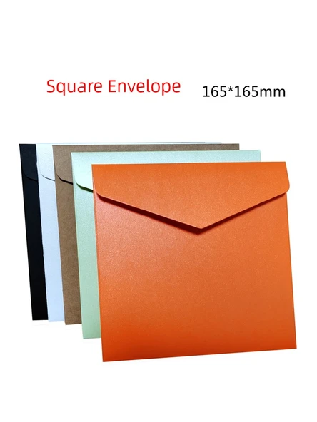 165x165mm Kare Renkli Zarf - Şarap Kırmızı İnci - 2