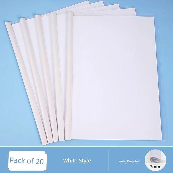 A4 Dosya Klasörü - 20 Paket Beyaz Su Damlası Çubuğu - 40 Sayfa