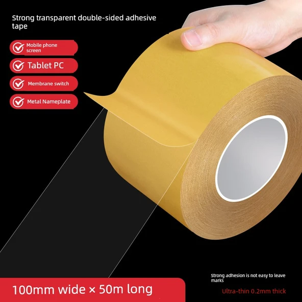 Şeffaf İki Taraflı Bant - 100mm x 50m