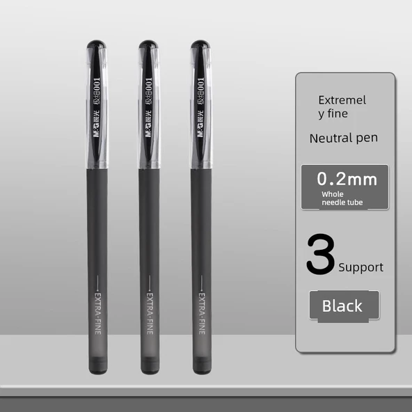 0.2mm Ultra İnce Jel Kalem - 3 Siyah