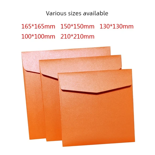 165x165mm Kare Renkli Zarf - Şarap Kırmızı İnci - 7