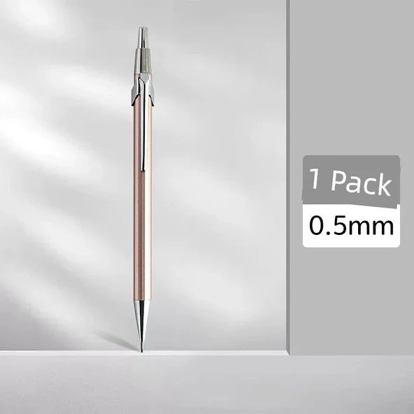 Metal Mekanik Kalem - 0.5mm - 1 Adet - Metalik Altın - HB
