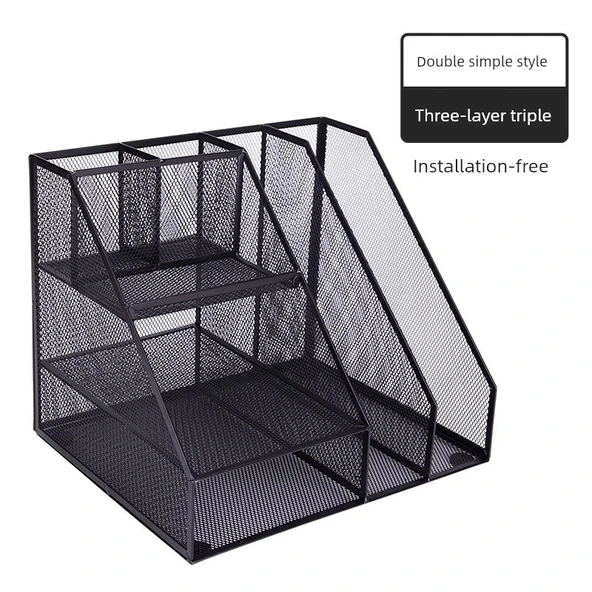 Metal Dosya Rafı - 3 Katlı 2 Kalem Tutucu - 79075