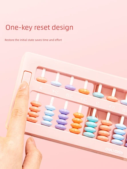 Eğitici Abaküs - Tek Tuşla Sıfırlama - 7 Boncuk - 13 Dişli Temel Sıfırlama Abaküs - Ekli Tablo - Resim 4