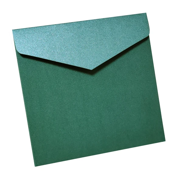165x165mm Kare Renkli Zarf - Şarap Kırmızı İnci - 8