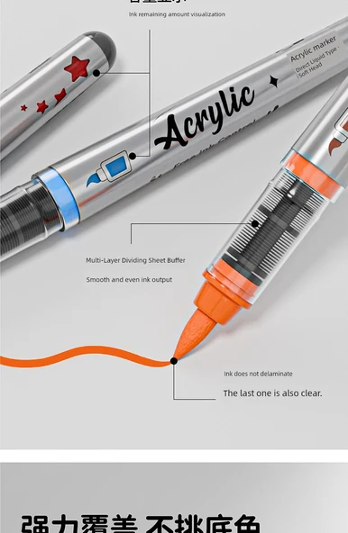 Akrilik Marker Kalemi - Kalın Oxford Çanta - 48 Renk - 10