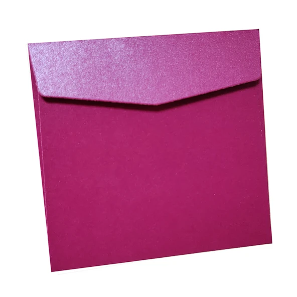 165x165mm Kare Renkli Zarf - Şarap Kırmızı İnci