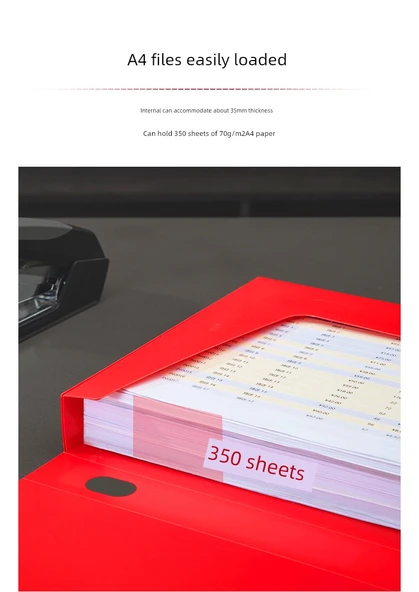 Deli Kırmızı Dosya Kutusu - Kırmızı 55mm Arka Genişlik - 550 Sayfa Kapasitesi - 9