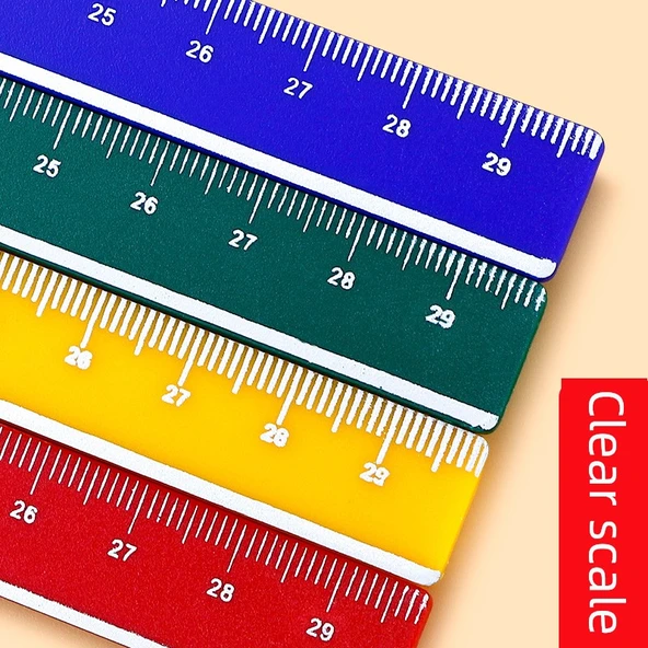Manyetik Beyaz Tahta Şeridi - 30cm - Sarı - Ölçekli - Model 2 - 4