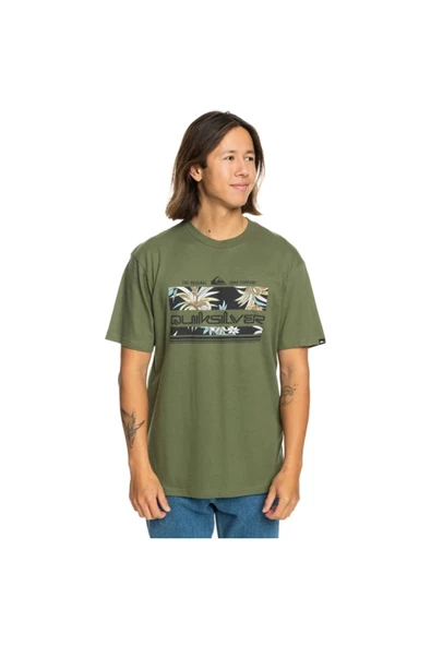 Tropıcal Raınbow Ss Erkek Yeşil Tshirt Eqyzt07679-17036