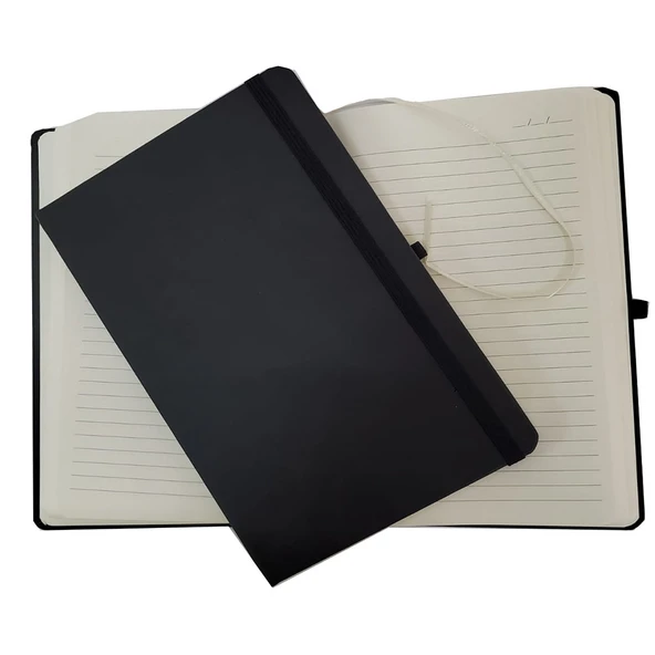 Siyah Renk Termo Deri Çizgili Defter ürün görseli 1