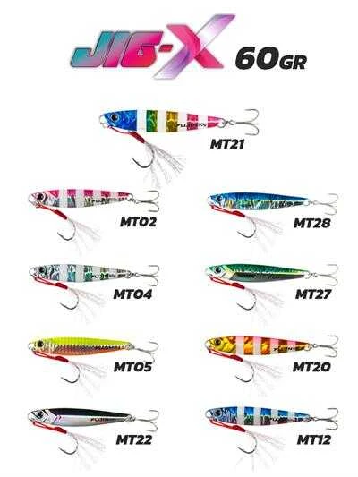 Fujin Jig-X 60gr Shore Jigging Jig Yem  MT20 Gold Pink Zebra Glow