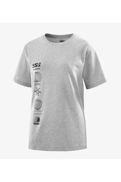 Lc2233 Logo Combo Ss Tee W Tişört Kadın T-shirt Gri