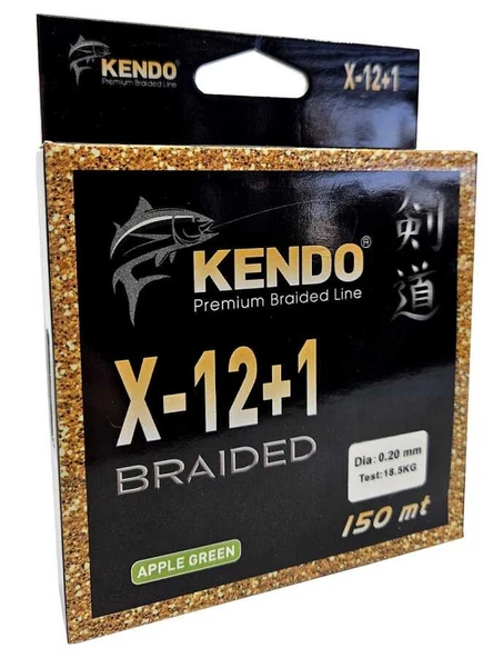 Kendo X-12+1 Braided 150m Apple Green Örgü İp  0,20mm