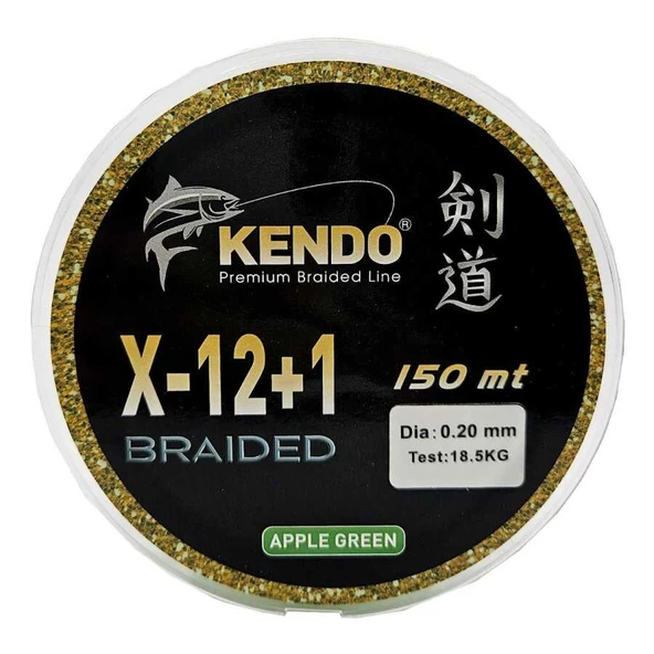 Kendo X-12+1 Braided 150m Apple Green Örgü İp  0,20mm - Resim 2