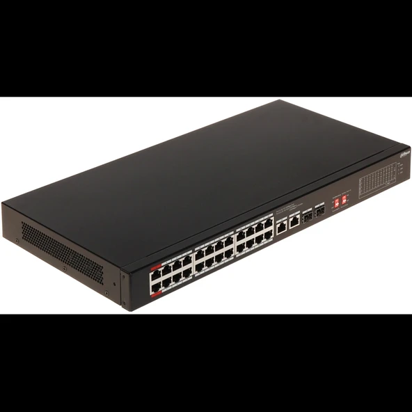 Dahua S3226-24et-240, 24 Port, Megabit, Poe 240w, 2 Port Gigabit Uplink, 2 Port Gigabit Combo Sfp, Longe Range 250mt, Yö