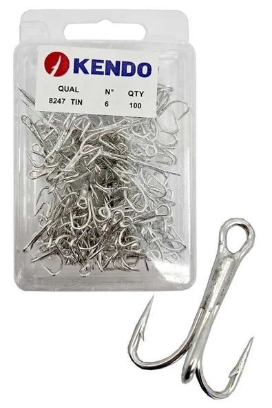 Kendo 8247 Tin O'Shaunessy Treble 100 Adet 3'lü Çarpma İğnesi  5