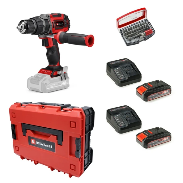 Einhell Tp-Cd 18/60 Li-I Bl Solo + 2 x 2.5 Ah Akü ve 32 Parça Bits Uç Seti (Çantalı)