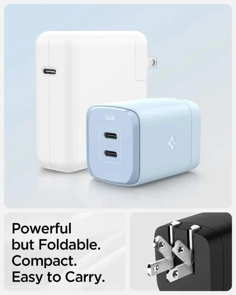 Spigen GaN III 352 35W 2 Bağlantı Noktalı Kompakt Katlanabilir Çift USB C Duvar Şarj Cihazı PD PPS - 4
