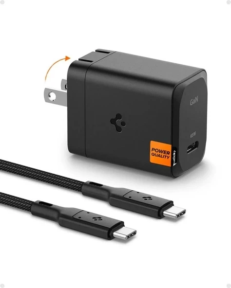 Spigen GaN III 352 35W 2 Bağlantı Noktalı Kompakt Katlanabilir Çift USB C Duvar Şarj Cihazı PD PPS - 6