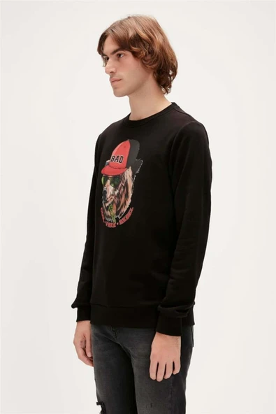 23.02.12.019 Bad Bear Rabel Crewneck Erkek Sweat NIGHT