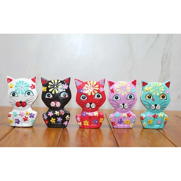 KENPAZAR Ahşap 5'Li Kedi Seti