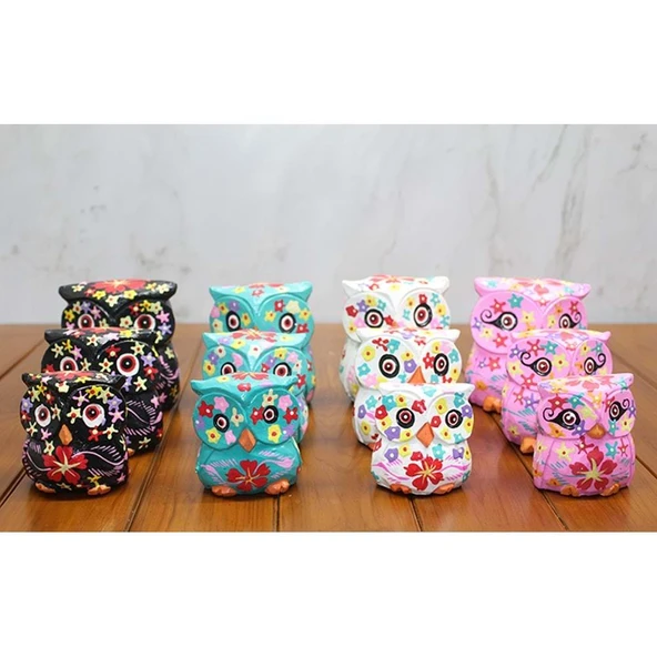 KENPAZAR Ahşap 3'Lü Baykuş Seti