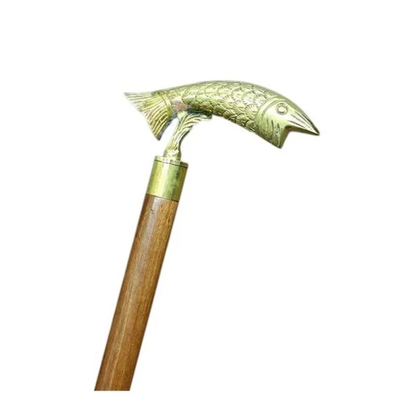 KENPAZAR Pirinç Balık Tasarımı Baston - 2