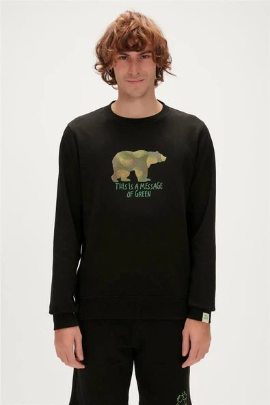 23.02.12.033 Re-fınger Crewneck Erkek Baskılı Sweatshirt