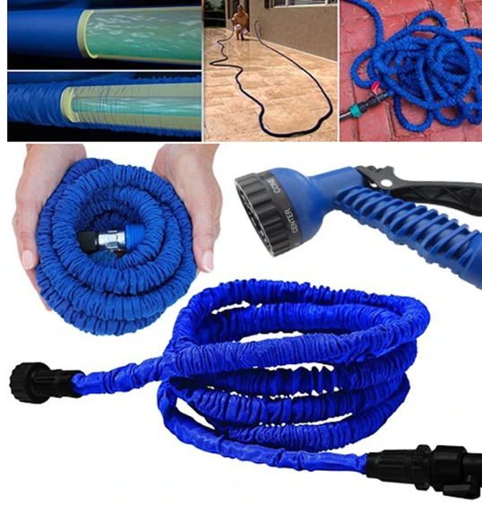 KENPAZAR 30 Metre Bahçe Sulama Araç Yıkama Hortumu 7 Kademeli Başlık - 2