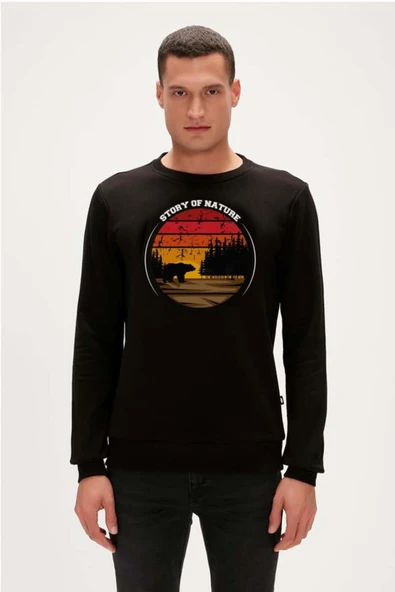 23.02.12.023 Bad Bear Story Crewneck Erkek Sweat NIGHT