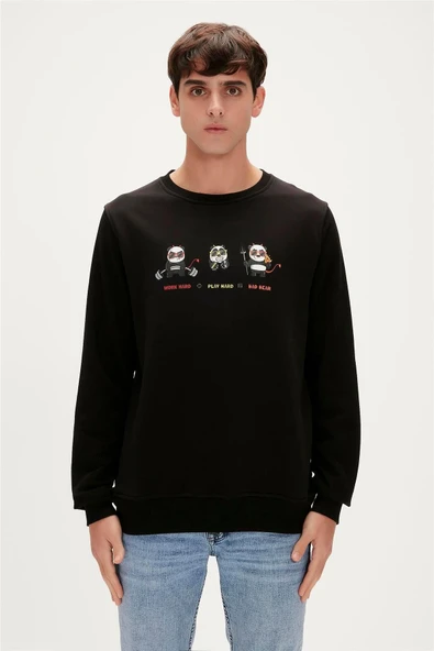 Play Hard Crewneck Erkek Sweatshirt