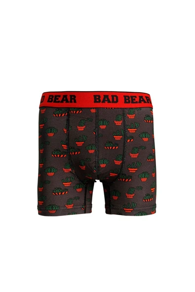 Cactus Antrasit Kaktüs Desenli Erkek Boxer