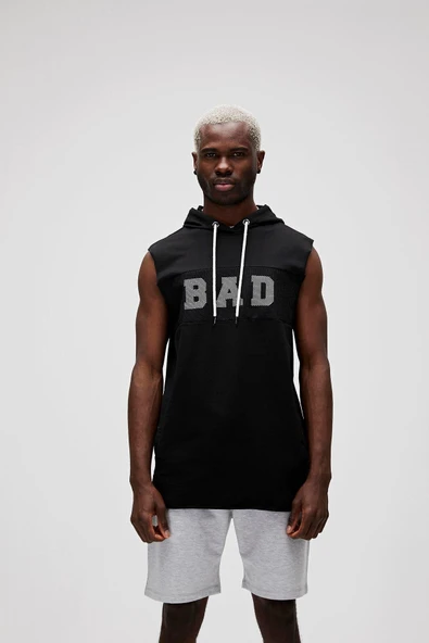 Bad Net Sleeveless Hoodie Erkek Sweatshirt