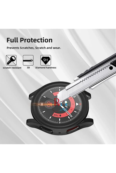 Samsung Galaxy Watch 5 Pro 45 mm  ile Uyumlu Kasa ve Ekran Koruyucu 360 Koruma Kapak - 4