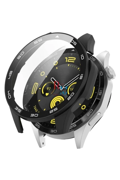 Huawei Watch GT4 46 mm  ile Uyumlu Kasa ve Ekran Koruyucu 360 Koruma Kapak