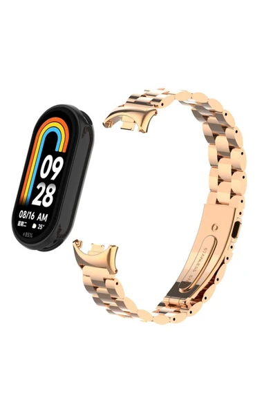 Xiaomi Mi Band 9 İle Uyumlu Ayarlanabilir Paslanmaz Çelik Kordon + Kordon Ayarlama Aparatı Hediye - 2