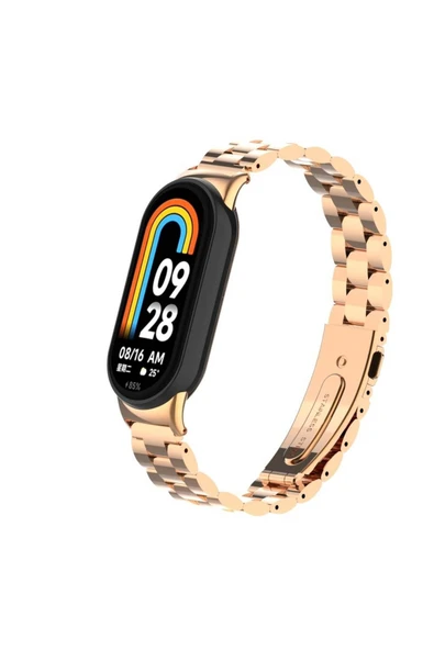 Xiaomi Mi Band 9 İle Uyumlu Ayarlanabilir Paslanmaz Çelik Kordon + Kordon Ayarlama Aparatı Hediye - 5