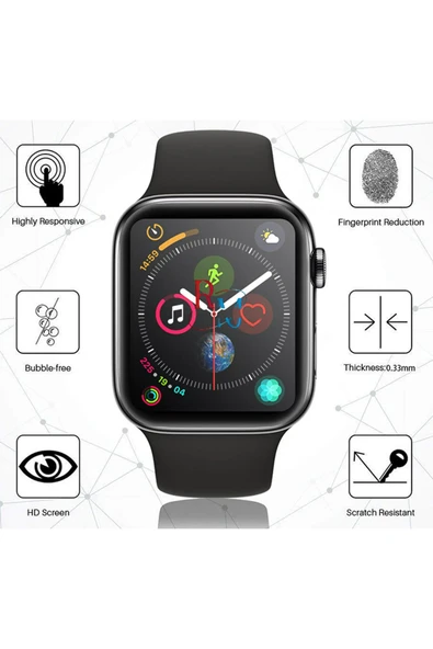 Apple Watch Seri 7 8 9 41 mm ile Uyumlu Esnek  Nano Ekran Koruyucu - 5