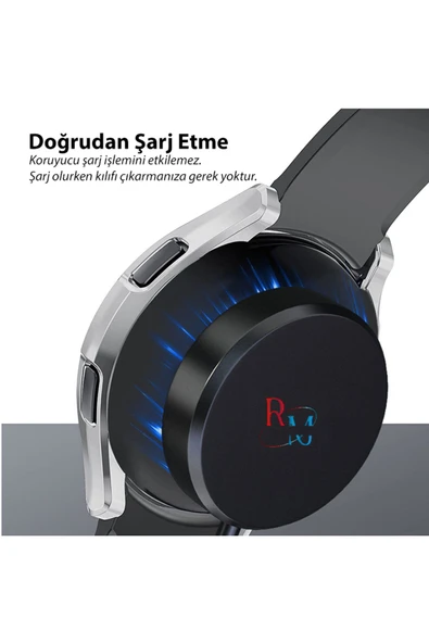 Samsung Galaxy Watch 7 40 mm ile Uyumlu Kasa ve Ekran Koruyucu 360 Koruma Kapak - 6
