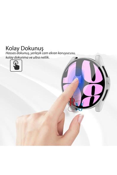 Samsung Galaxy Watch 5 44 mm  ile Uyumlu Kasa ve Ekran Koruyucu 360 Koruma Kapak - 5